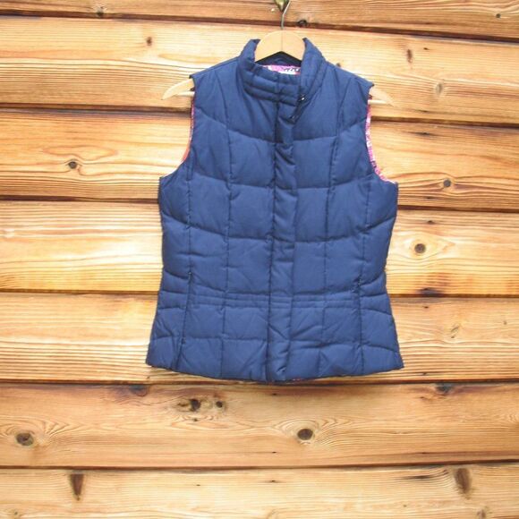 Vintage Lilly Pulitzer Down Blend Puffer Vest Navy - Picture 1 of 7